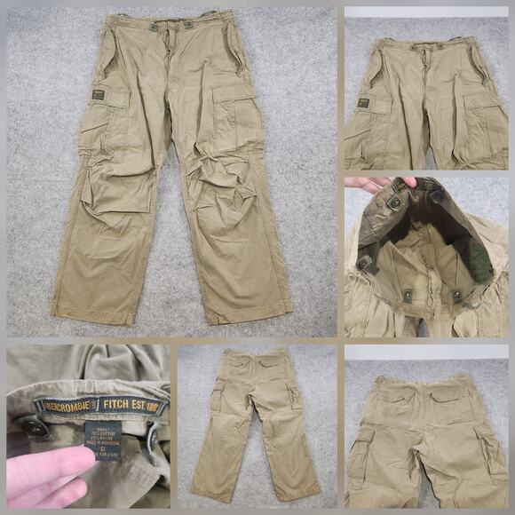 VTG Abercrombie & Fitch Cargo Pants Mens Small Military Trooper Utility Pockets - Picture 1 of 16